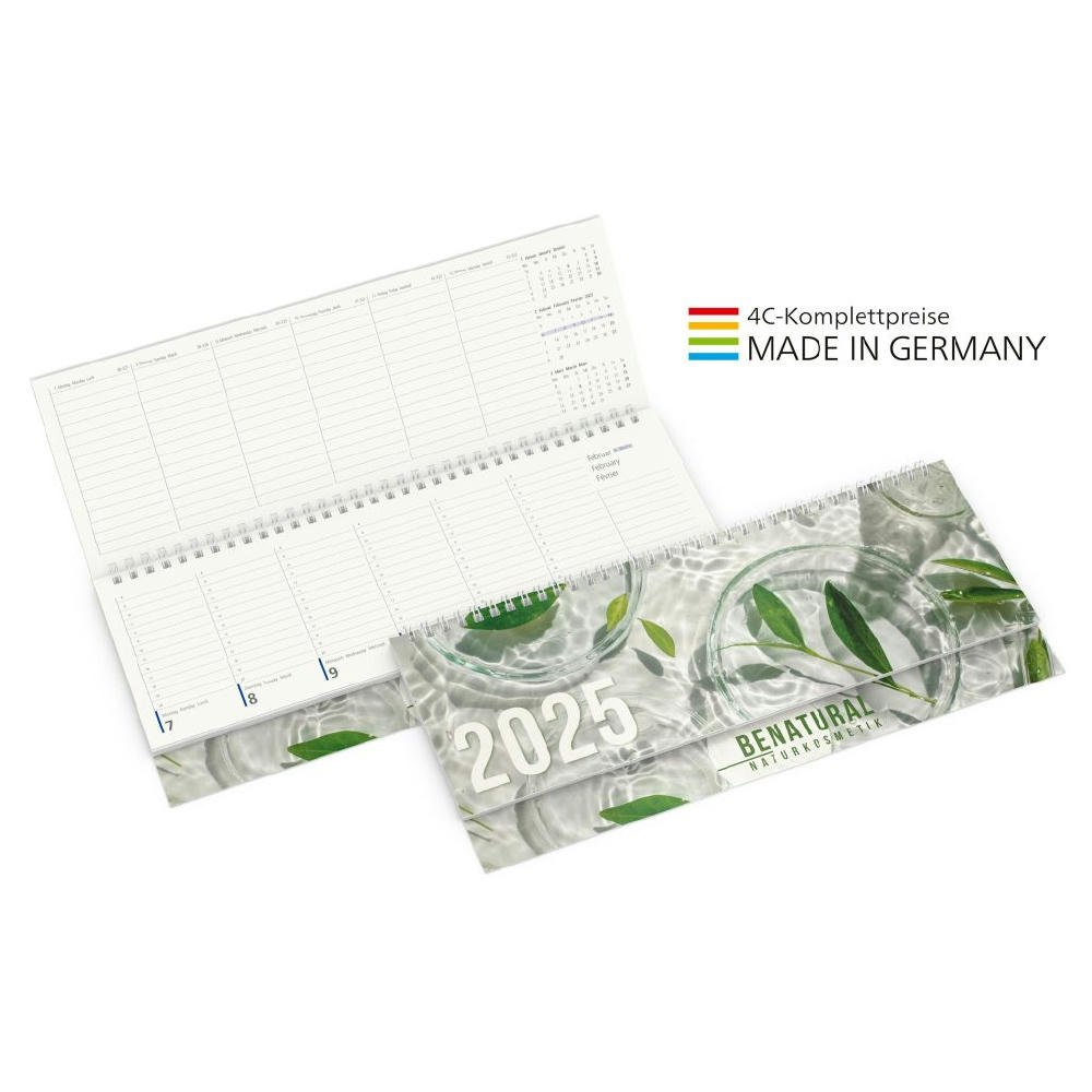 Tisch-Querkalender Compact green+blue